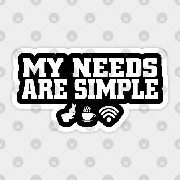 my needs are simple bunny and wifi and coffee Sticker by youki